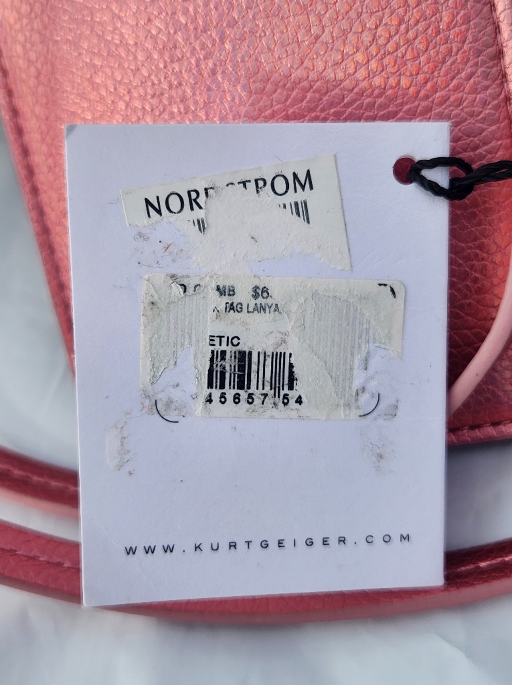 Kurt Geiger Pink Metallic Eagle Logo Strawberry Lanyard NWT - Picture 6 of 6